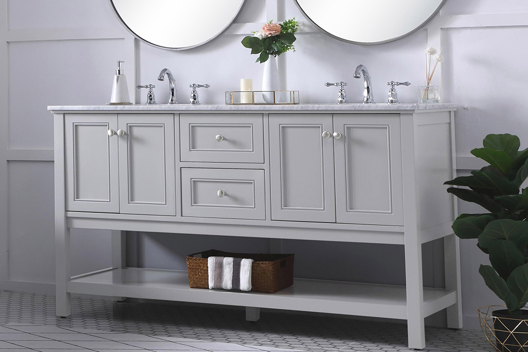 Elegant Bathroom Vanity - Gray, L 60" (VF27060GR)