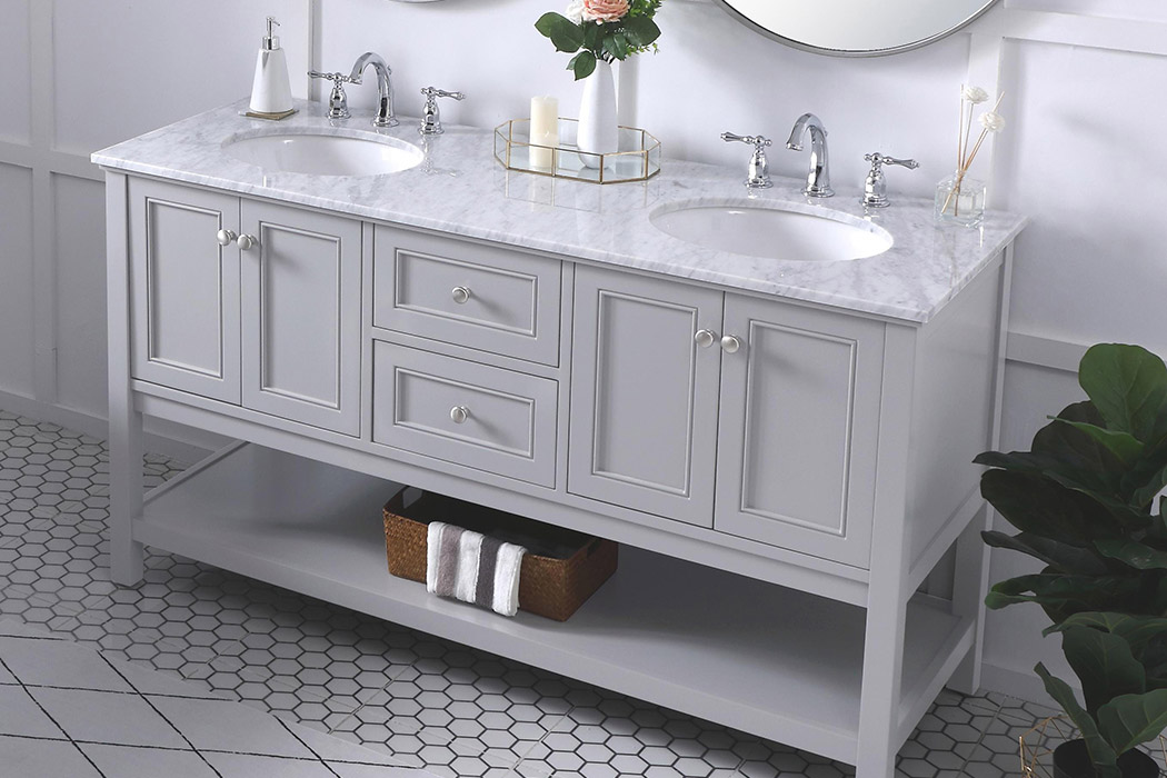 Elegant Bathroom Vanity - Gray, L 60" (VF27060GR)