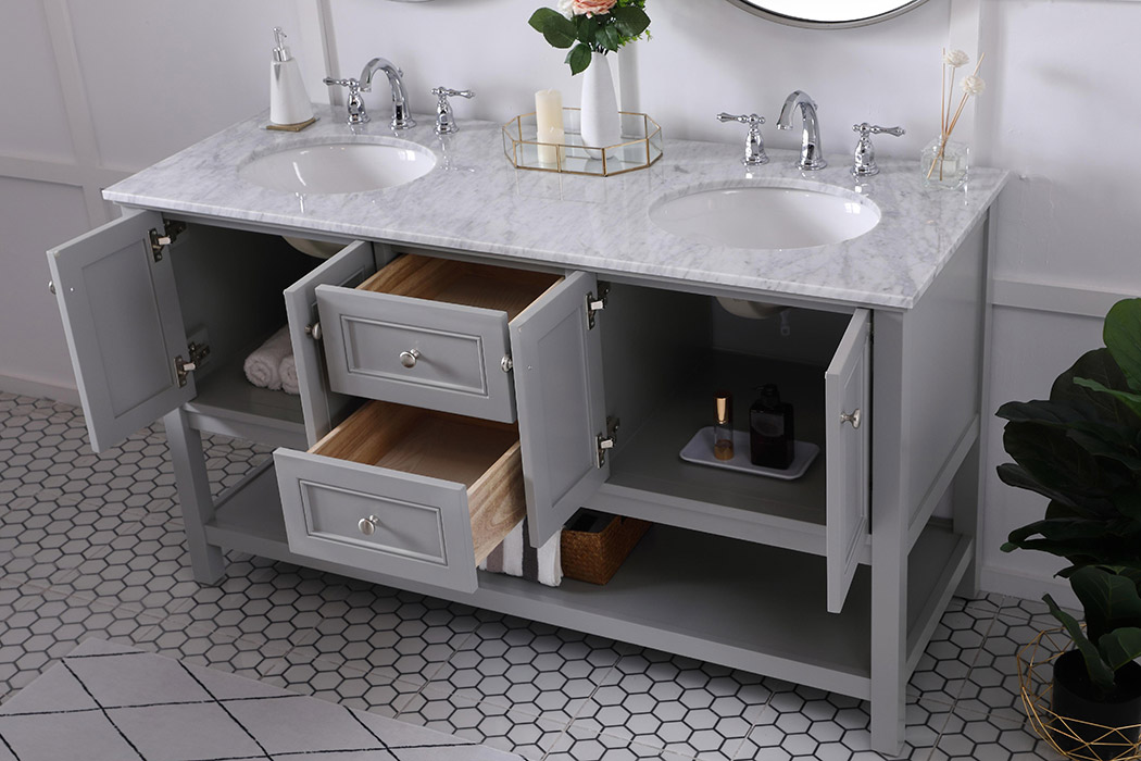 Elegant Bathroom Vanity - Gray, L 60" (VF27060GR)