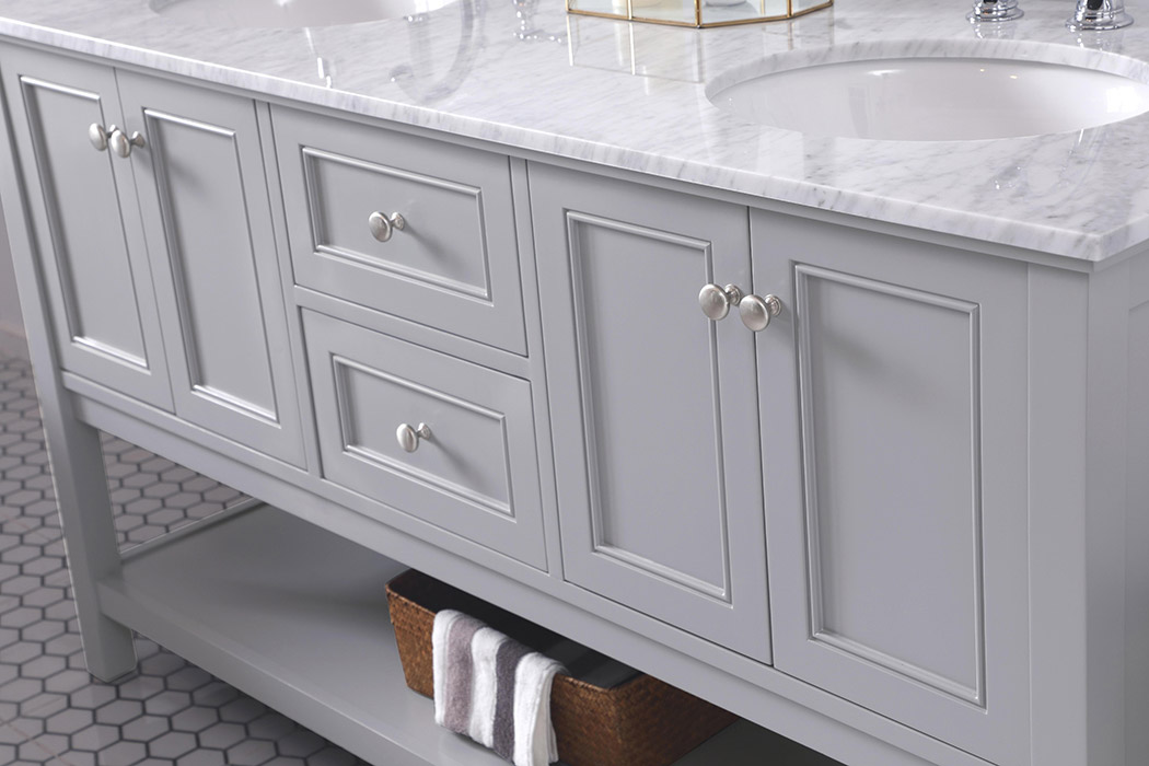 Elegant Bathroom Vanity - Gray, L 60" (VF27060GR)