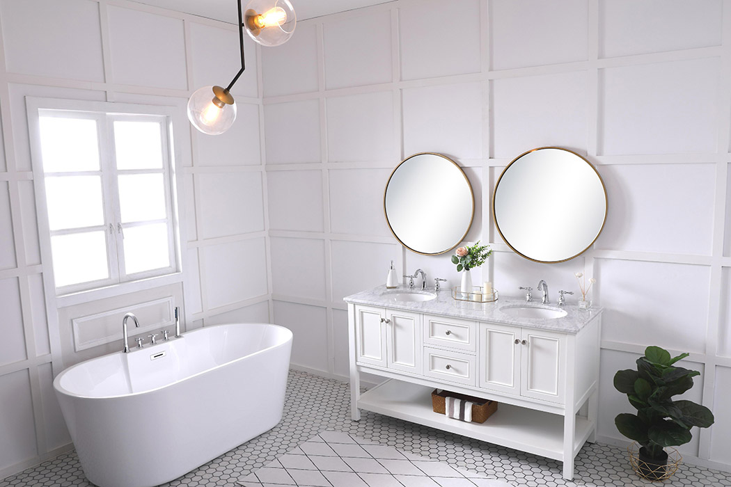 Elegant Bathroom Vanity - White, L 60" (VF27060WH)