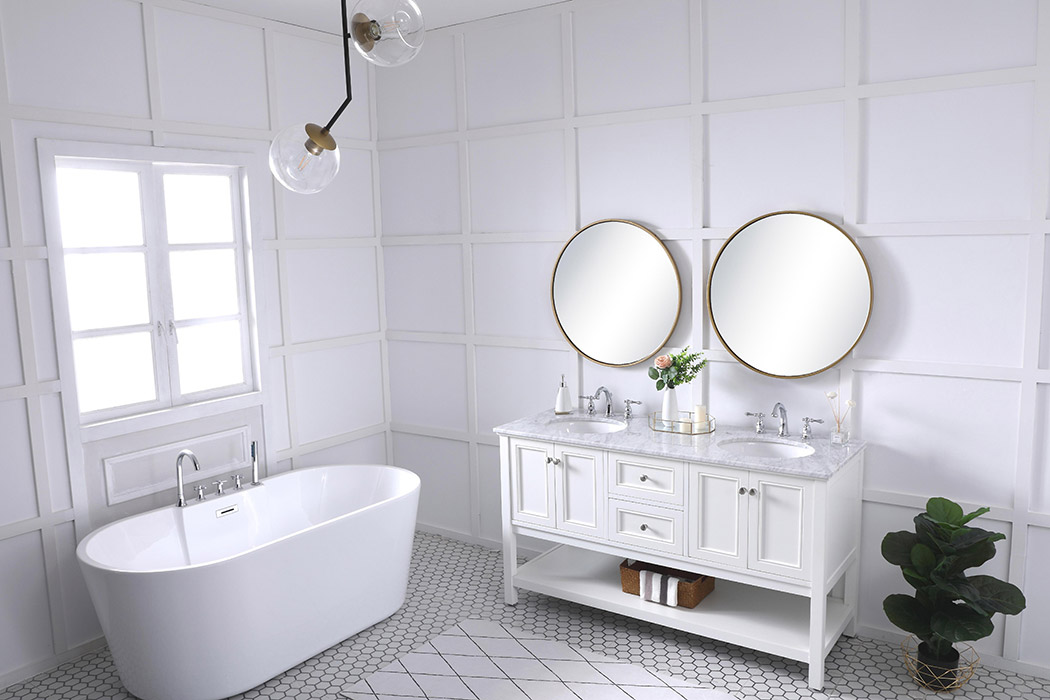 Elegant Bathroom Vanity - White, L 60" (VF27060WH)