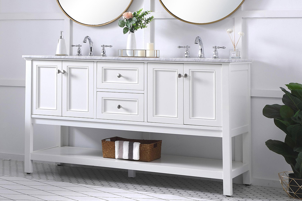 Elegant Bathroom Vanity - White, L 60" (VF27060WH)