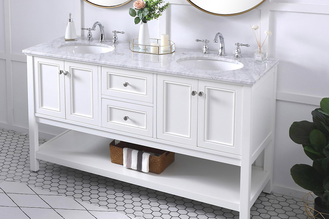 Elegant Bathroom Vanity - White, L 60" (VF27060WH)