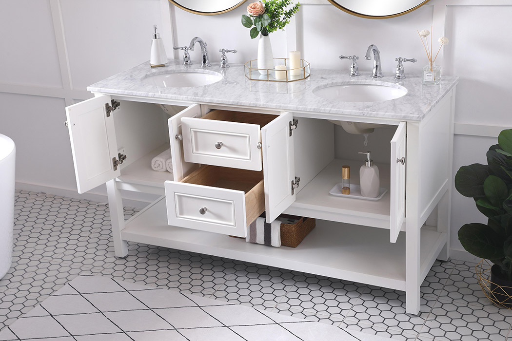 Elegant Bathroom Vanity - White, L 60" (VF27060WH)