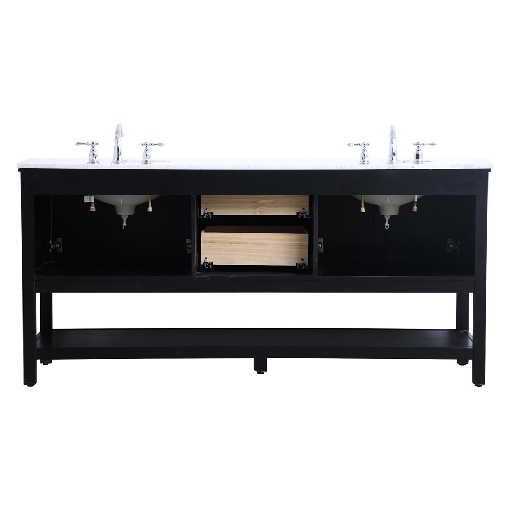 Elegant Bathroom Vanity - Black, L 72" (VF27072BK)