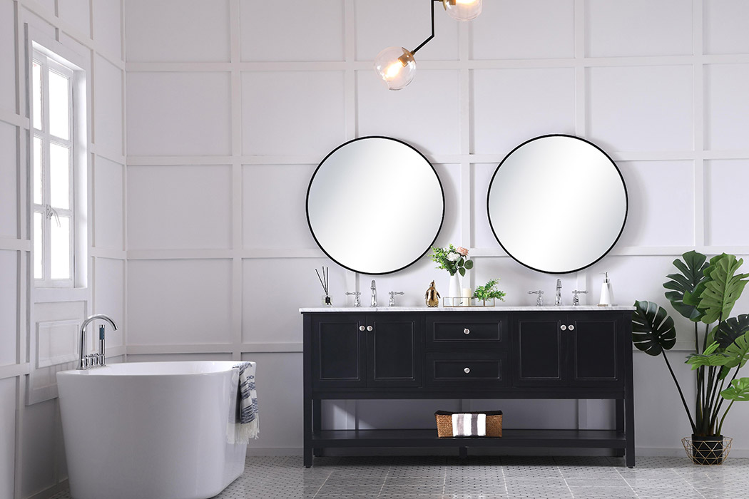 Elegant Bathroom Vanity - Black, L 72" (VF27072BK)