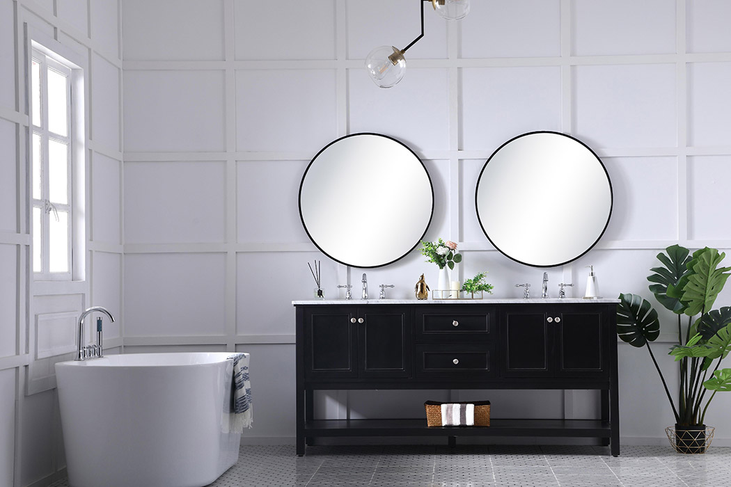 Elegant Bathroom Vanity - Black, L 72" (VF27072BK)