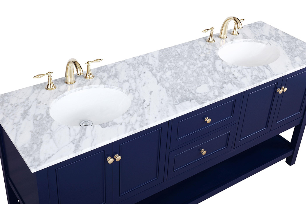 Elegant Bathroom Vanity - Blue, L 72" (VF27072DBL)