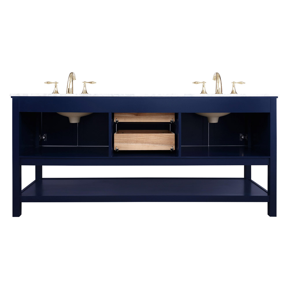 Elegant Bathroom Vanity - Blue, L 72" (VF27072DBL)