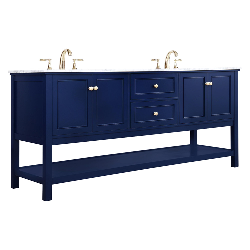 Elegant Bathroom Vanity - Blue, L 72" (VF27072DBL)