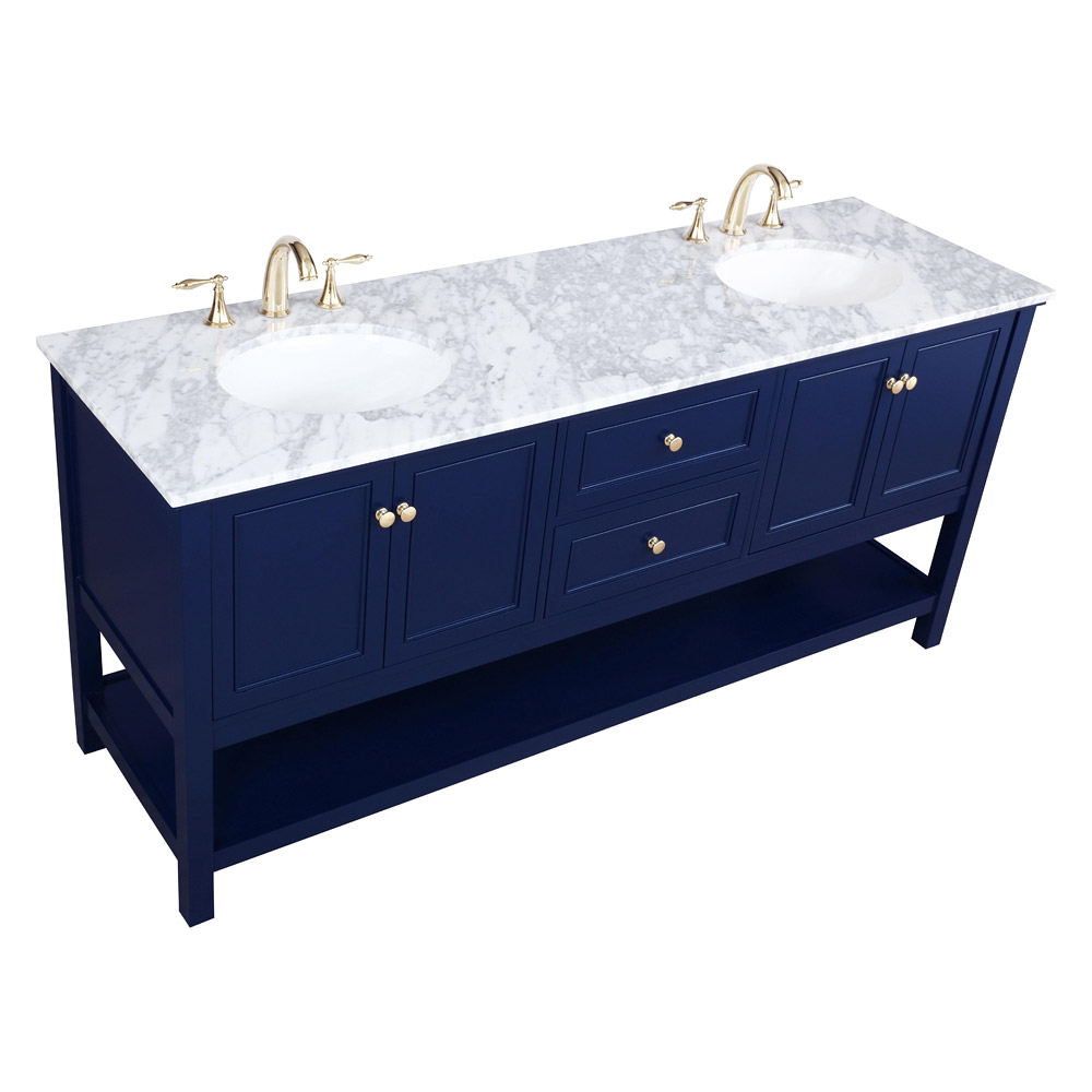 Elegant Bathroom Vanity - Blue, L 72" (VF27072DBL)