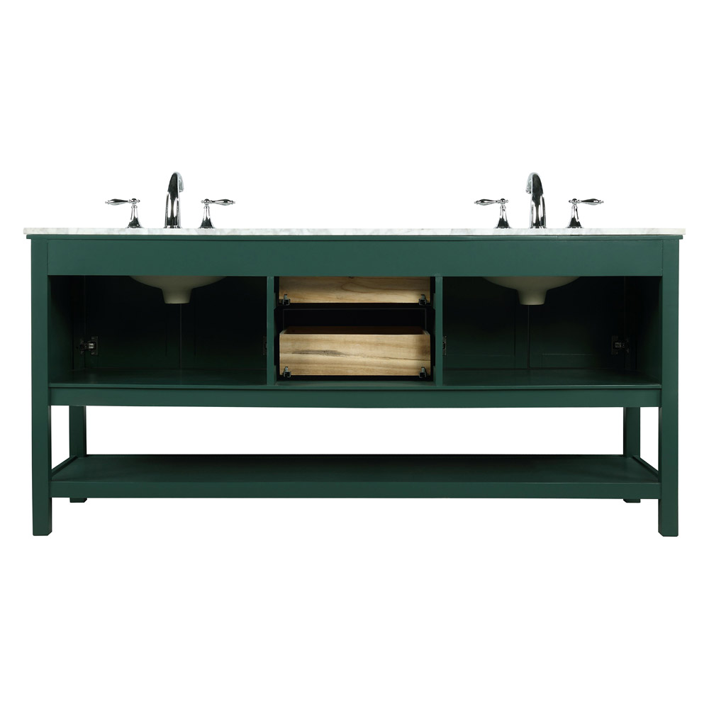 Elegant Bathroom Vanity - Green, L 72" (VF27072DGN)