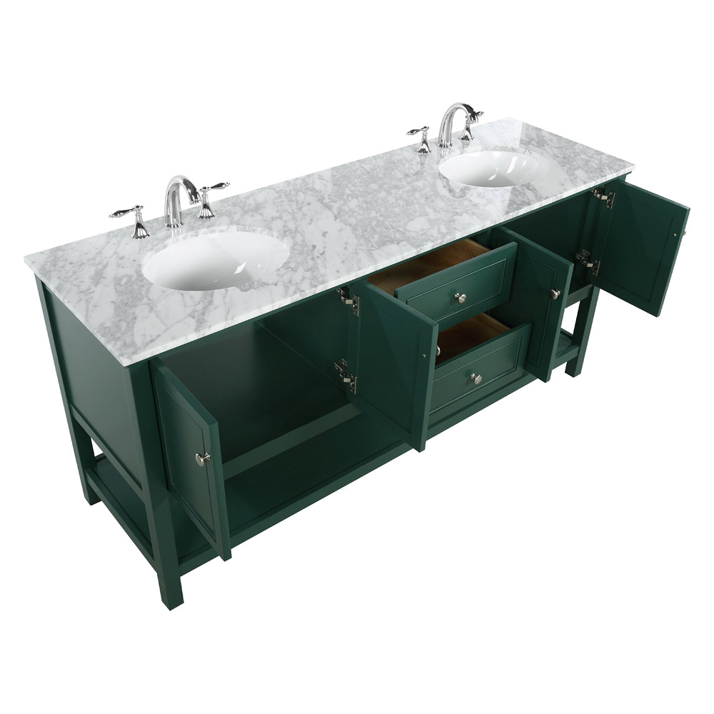 Elegant Bathroom Vanity - Green, L 72" (VF27072DGN)