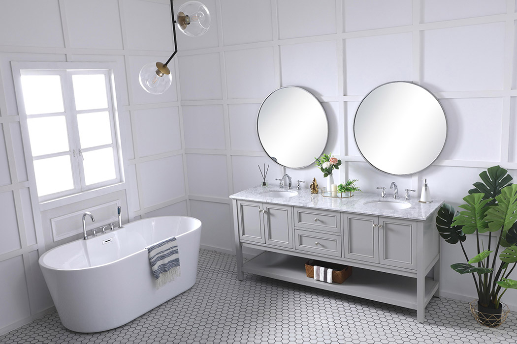 Elegant Bathroom Vanity - Gray, L 72" (VF27072GR)