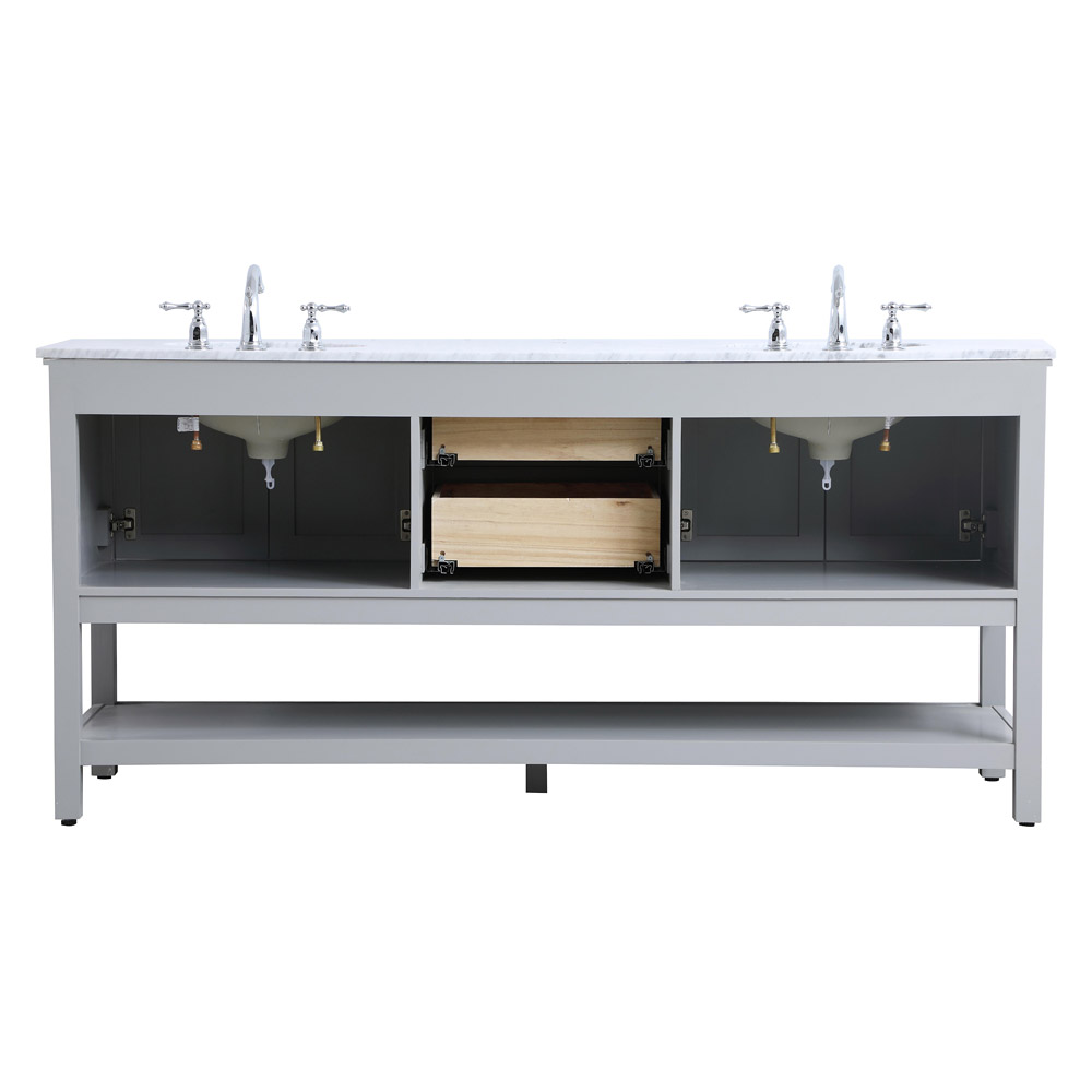 Elegant Bathroom Vanity - Gray, L 72" (VF27072GR)