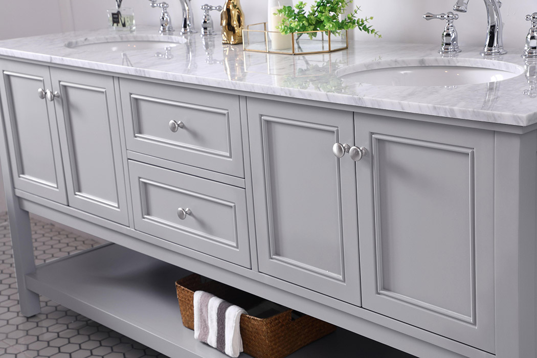 Elegant Bathroom Vanity - Gray, L 72" (VF27072GR)