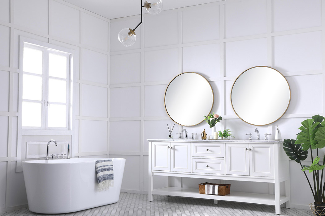 Elegant Bathroom Vanity - White, L 72" (VF27072WH)