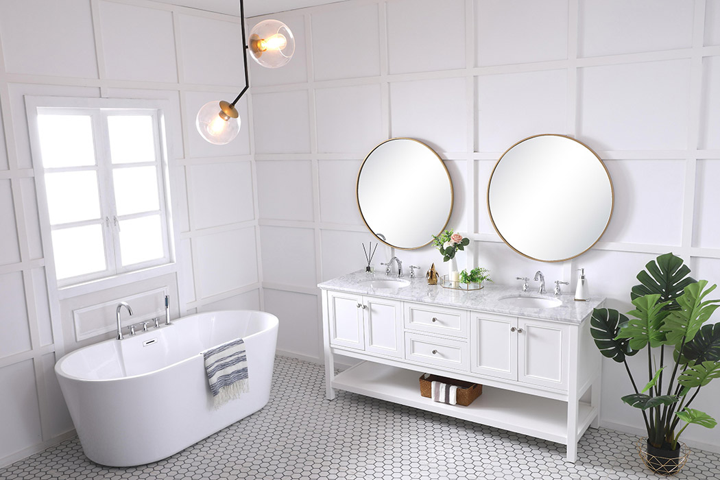 Elegant Bathroom Vanity - White, L 72" (VF27072WH)