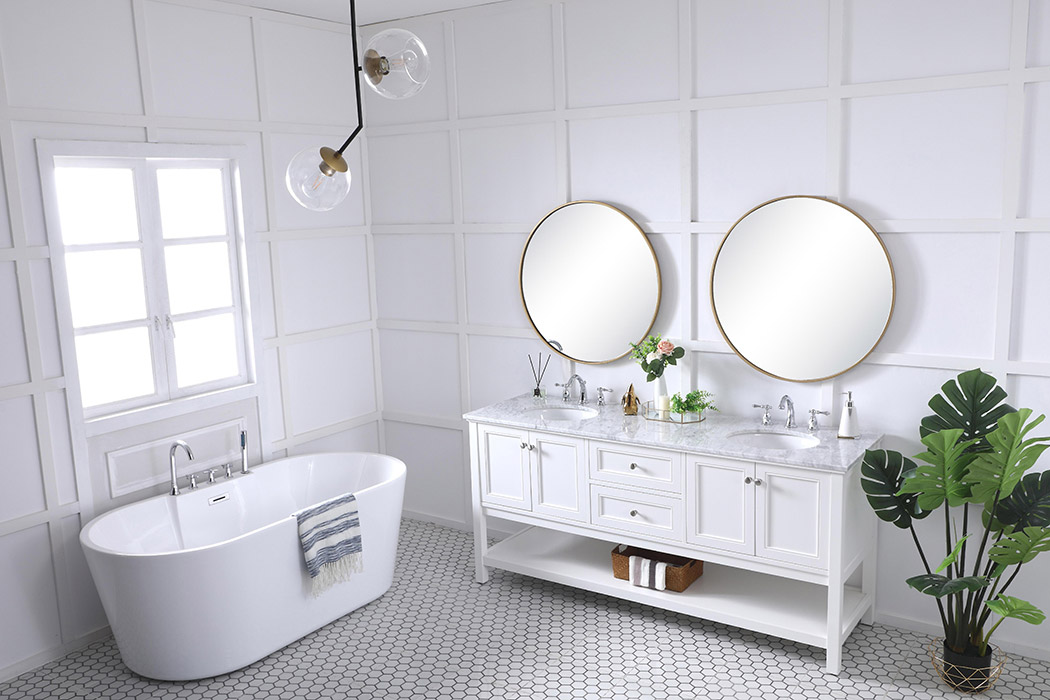 Elegant Bathroom Vanity - White, L 72" (VF27072WH)