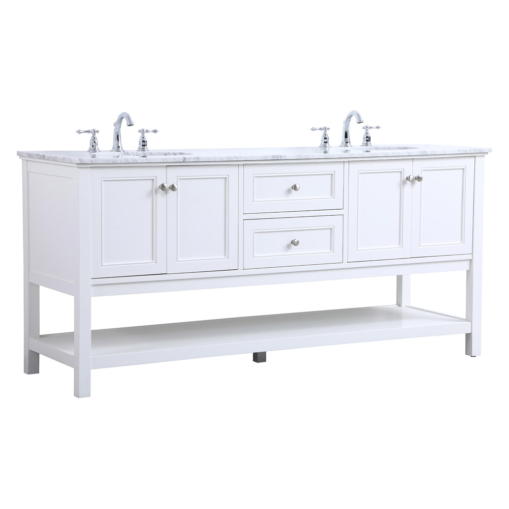 Elegant Bathroom Vanity - White, L 72" (VF27072WH)