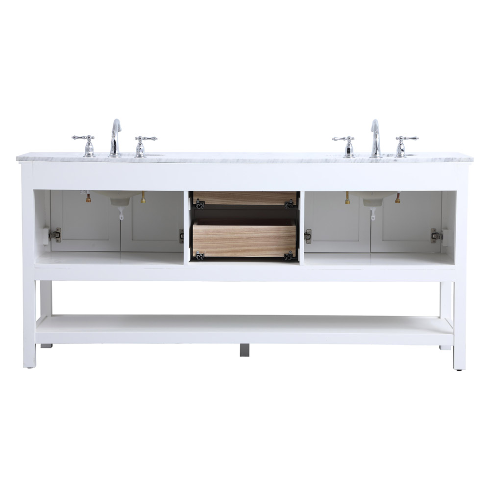 Elegant Bathroom Vanity - White, L 72" (VF27072WH)