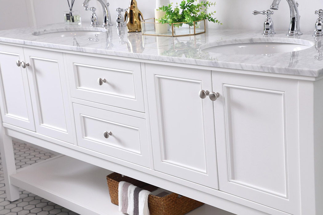 Elegant Bathroom Vanity - White, L 72" (VF27072WH)