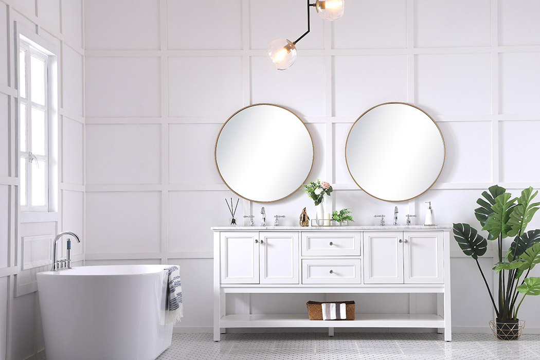 Elegant Bathroom Vanity - White, L 72" (VF27072WH)