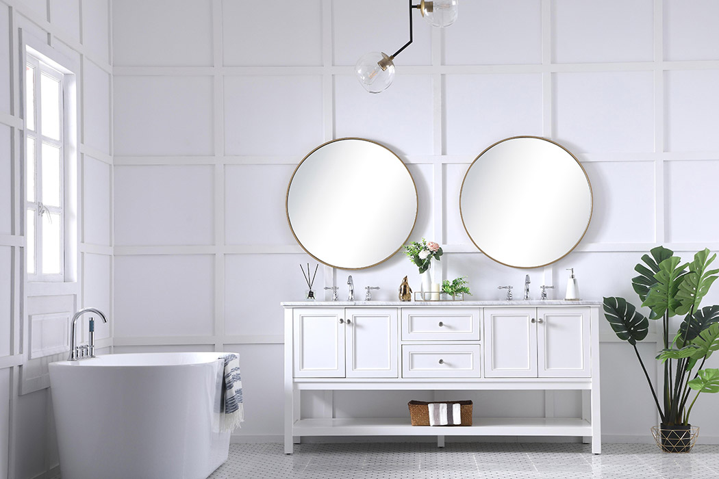 Elegant Bathroom Vanity - White, L 72" (VF27072WH)