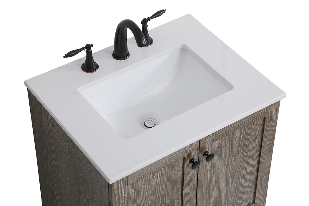 Elegant Bathroom Vanity - Weathered oak (VF2824WO)