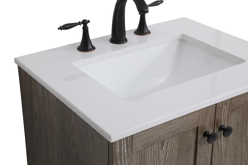 Elegant Bathroom Vanity - Weathered oak (VF2824WO)