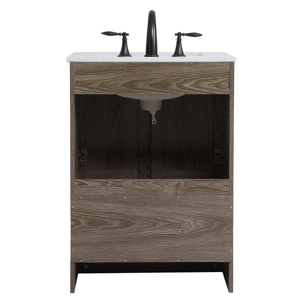 Elegant Bathroom Vanity - Weathered oak (VF2824WO)