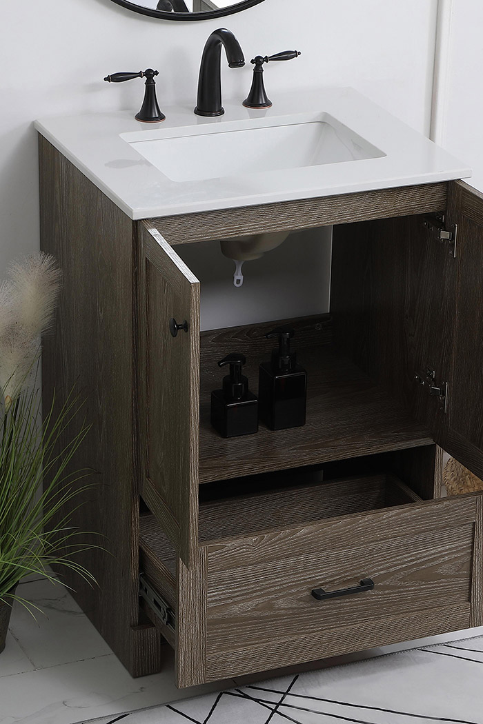 Elegant Bathroom Vanity - Weathered oak (VF2824WO)