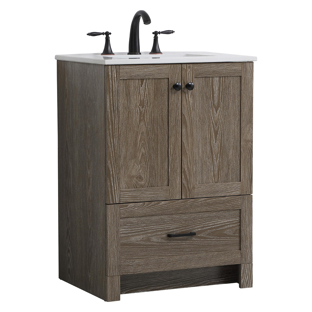 Elegant Bathroom Vanity - Weathered oak (VF2824WO)