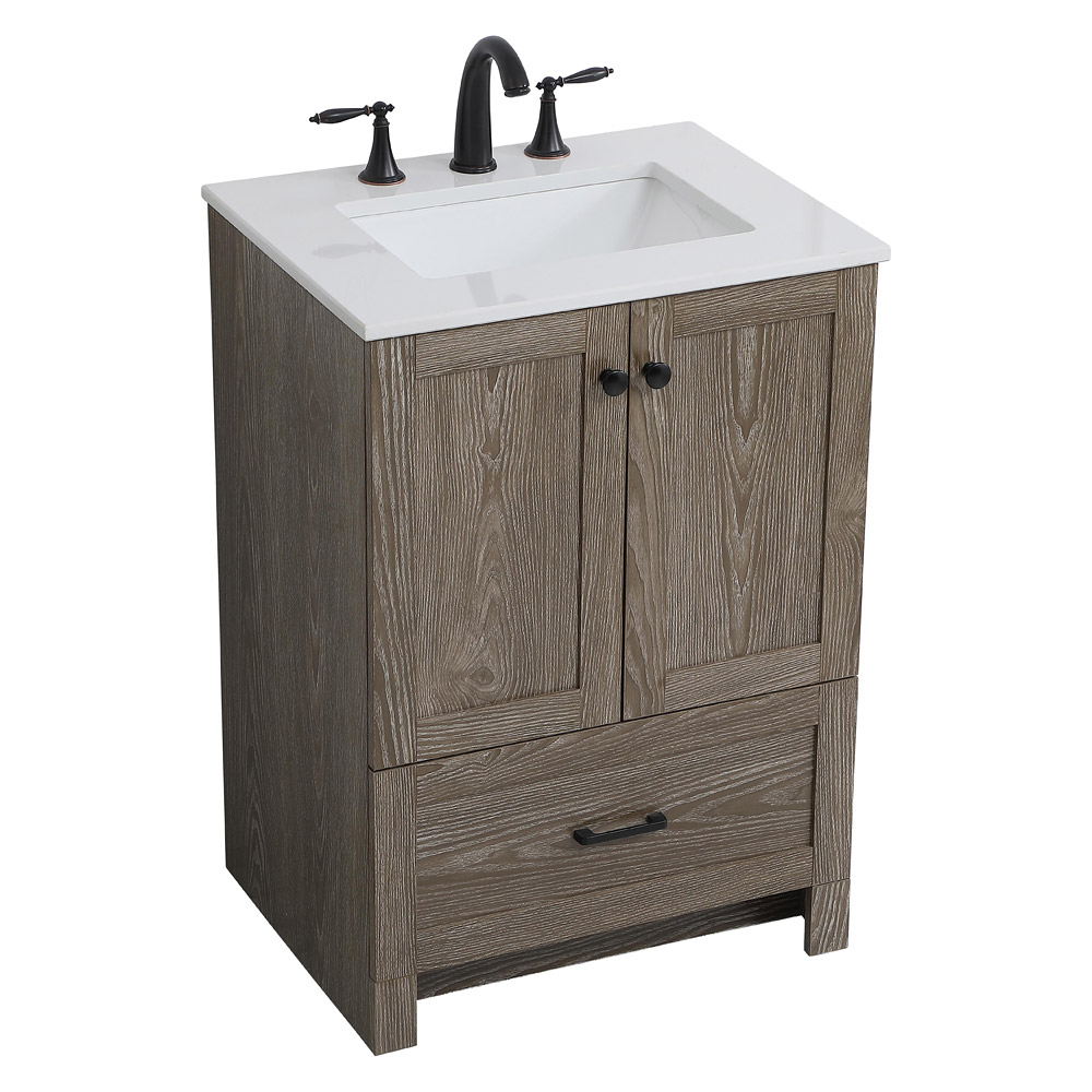 Elegant Bathroom Vanity - Weathered oak (VF2824WO)