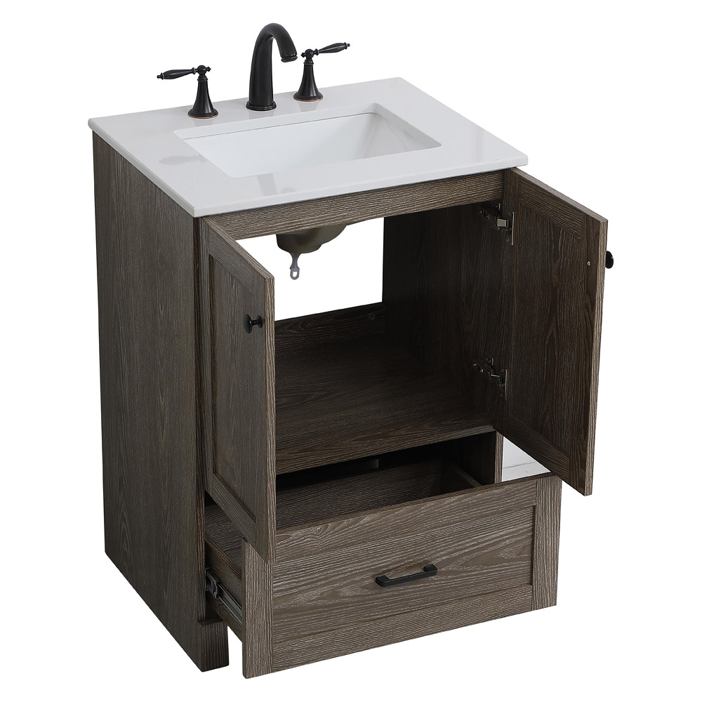 Elegant Bathroom Vanity - Weathered oak (VF2824WO)