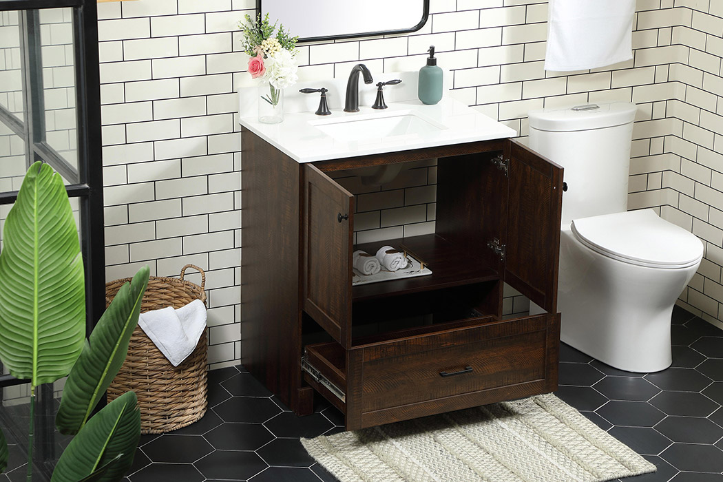 Elegant Bathroom Vanity - Espresso (VF2830EX-BS)