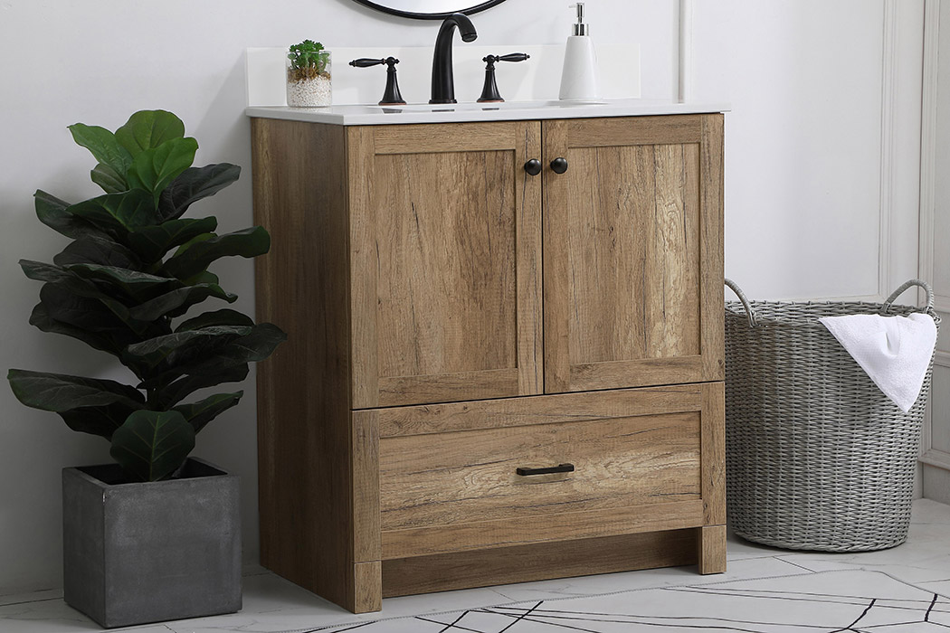 Elegant Bathroom Vanity - Natural Oak (VF2830NT-BS)