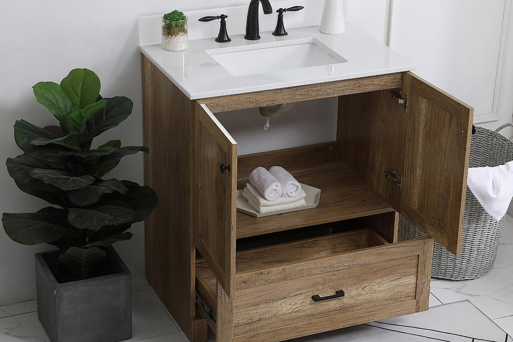 Elegant Bathroom Vanity - Natural Oak (VF2830NT-BS)