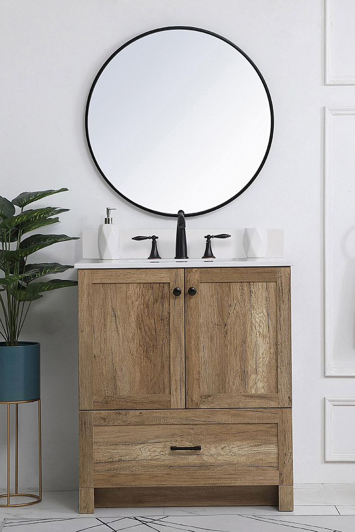 Elegant Bathroom Vanity - Natural Oak (VF2830NT-BS)