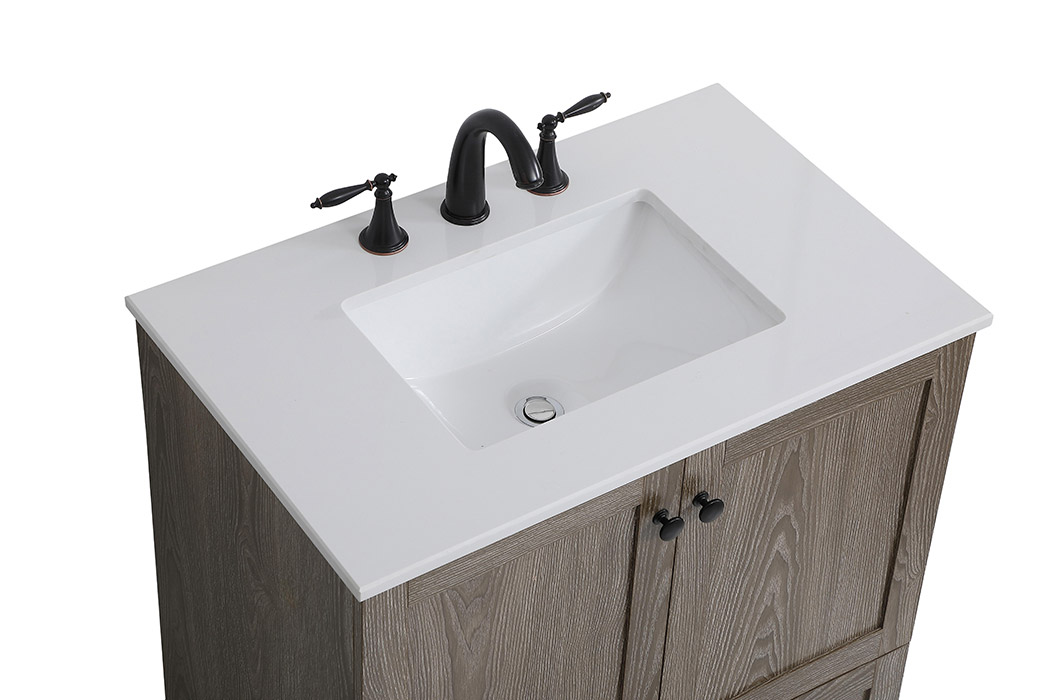 Elegant Bathroom Vanity - Weathered oak (VF2830WO)