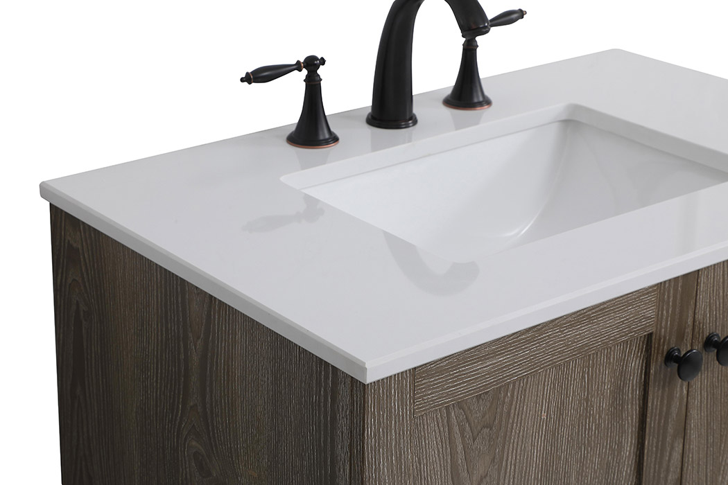 Elegant Bathroom Vanity - Weathered oak (VF2830WO)