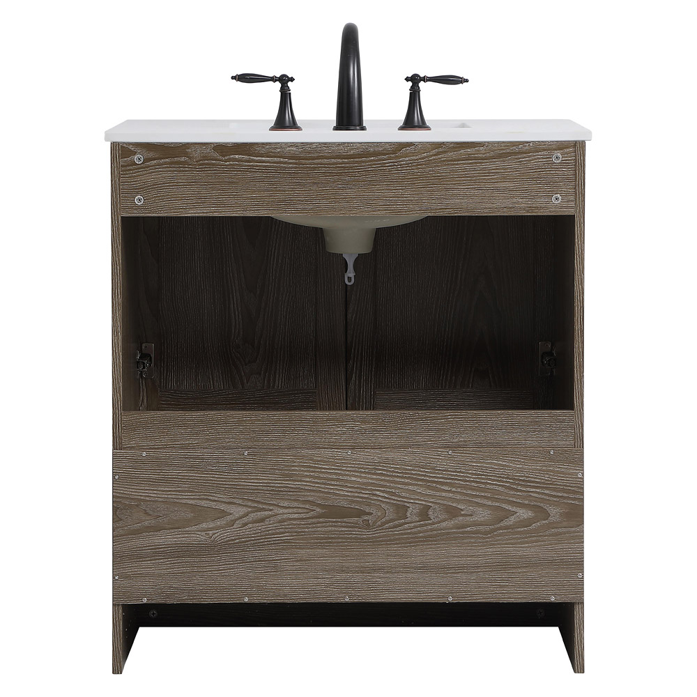 Elegant Bathroom Vanity - Weathered oak (VF2830WO)