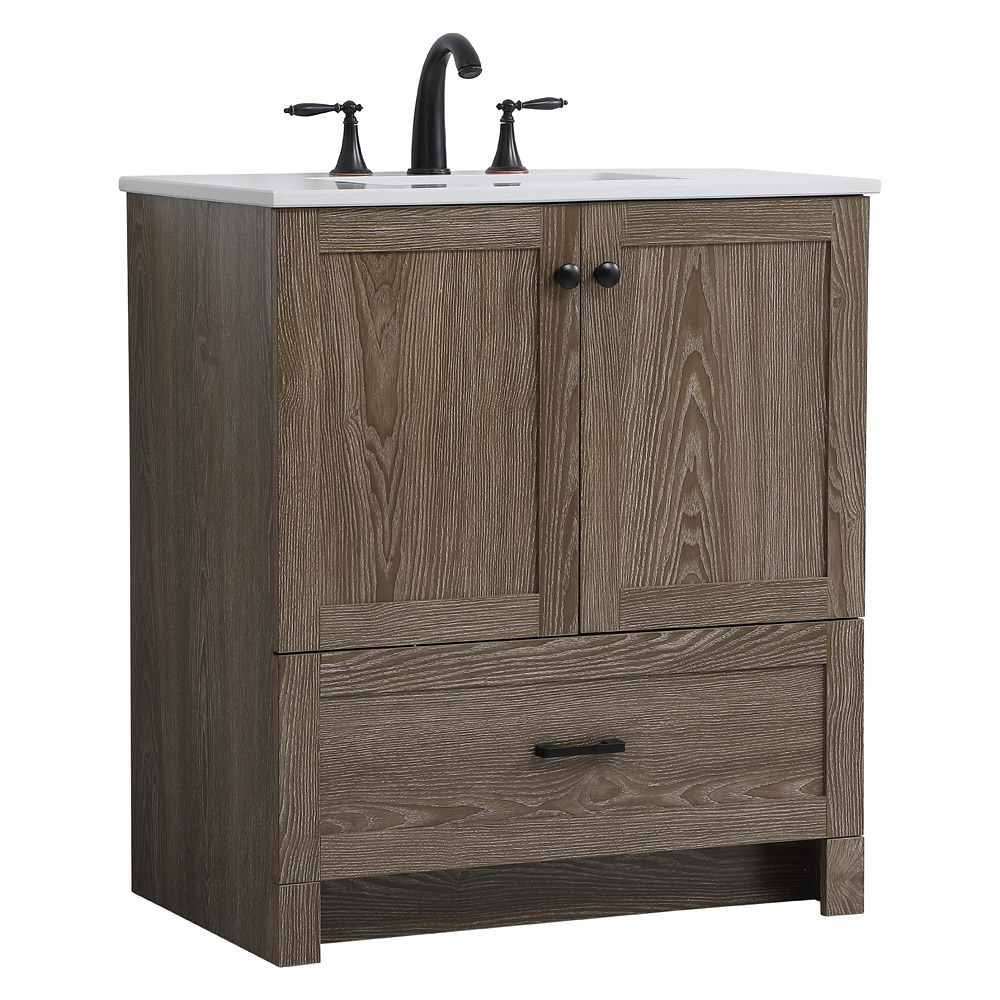 Elegant Bathroom Vanity - Weathered oak (VF2830WO)