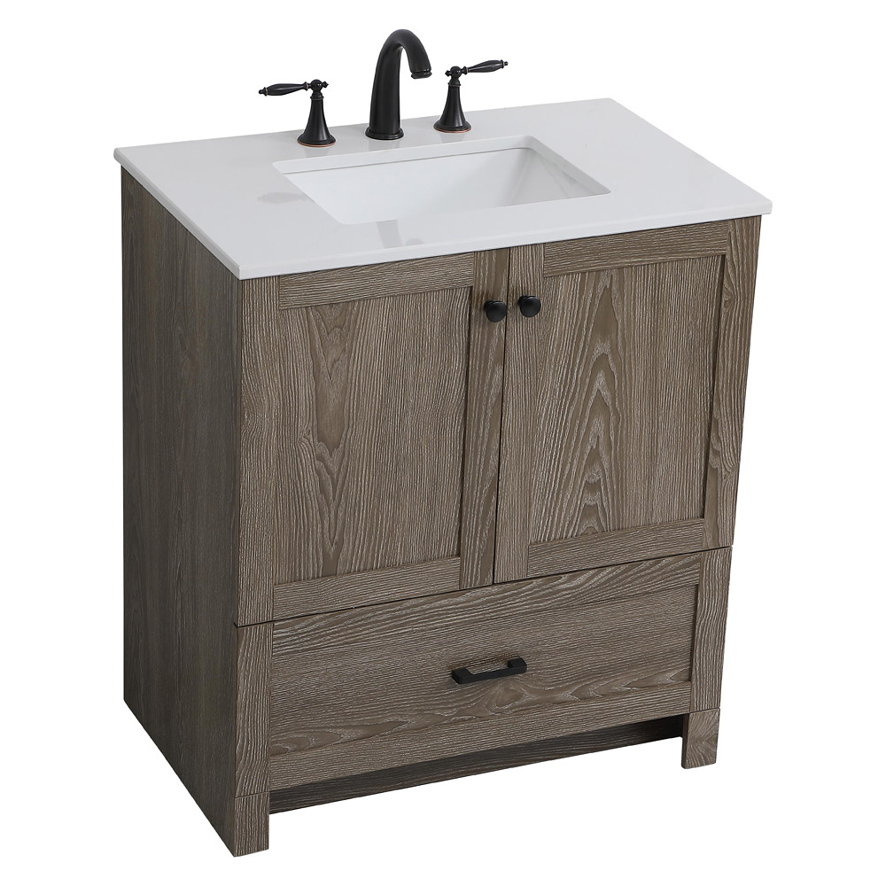 Elegant Bathroom Vanity - Weathered oak (VF2830WO)