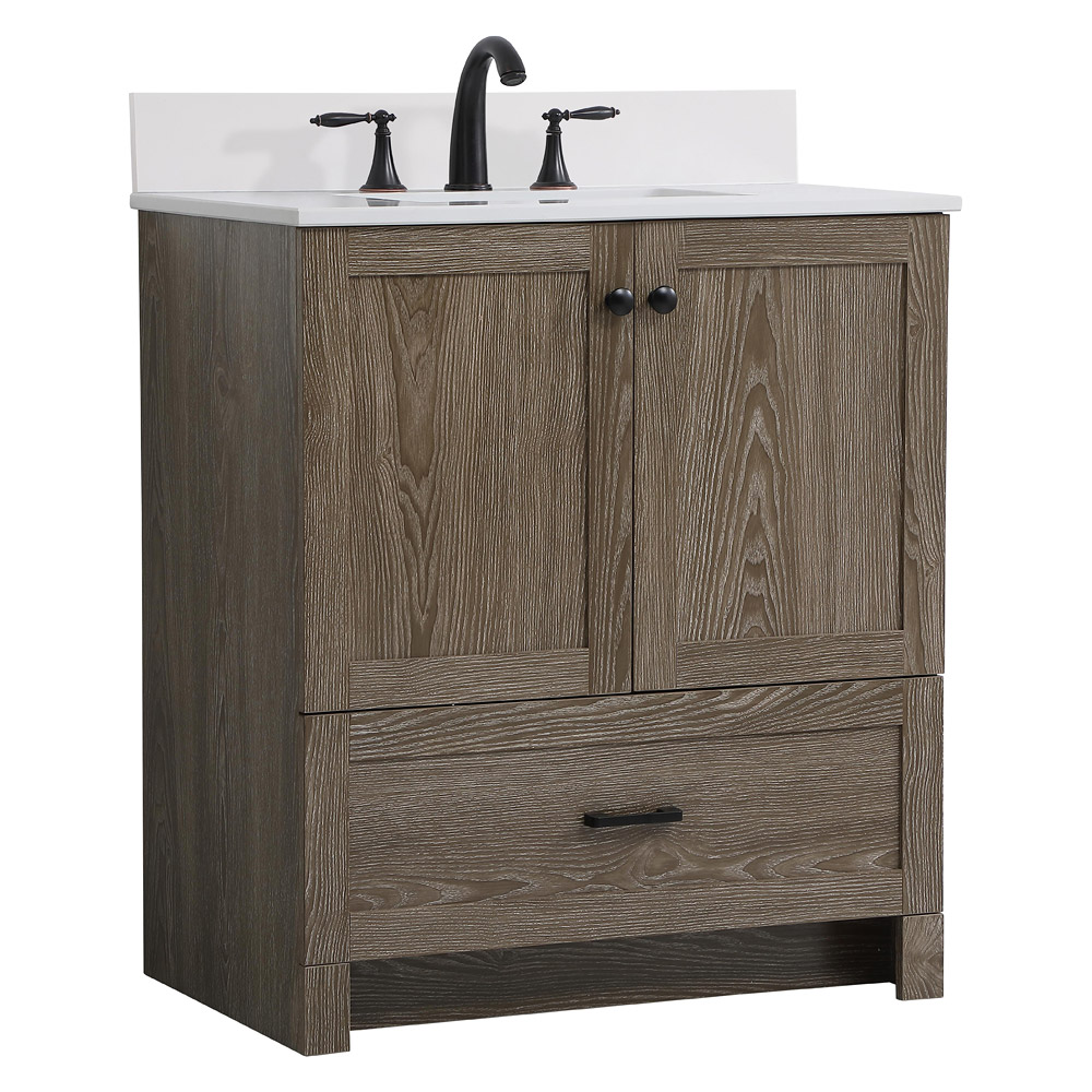 Elegant Bathroom Vanity - Weathered oak (VF2830WO-BS)