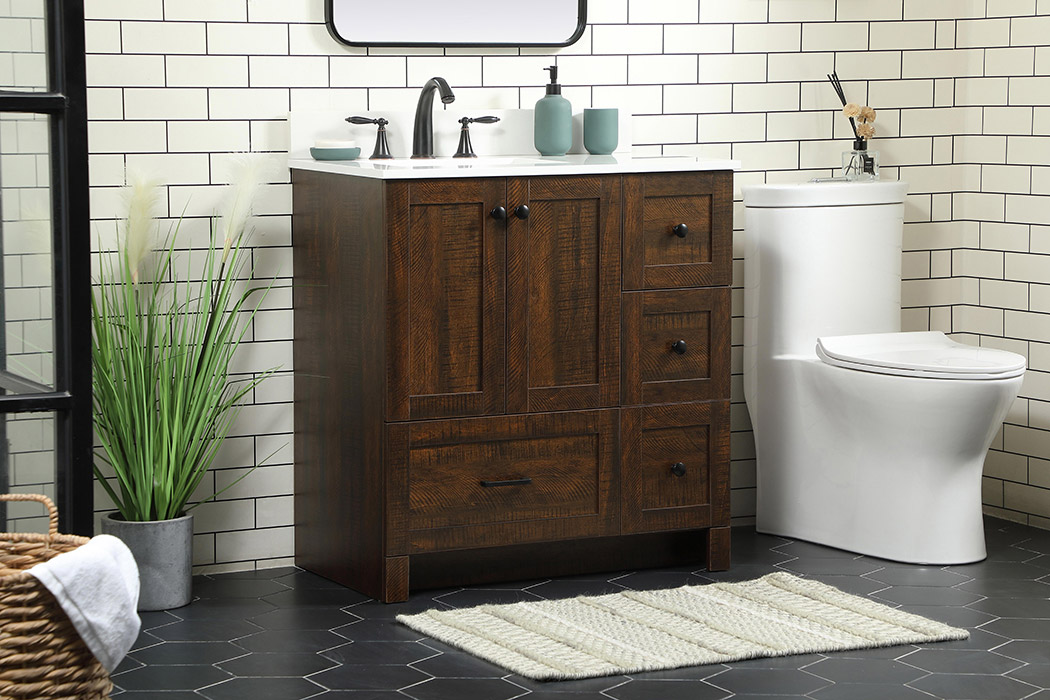 Elegant Bathroom Vanity - Espresso (VF2832EX-BS)