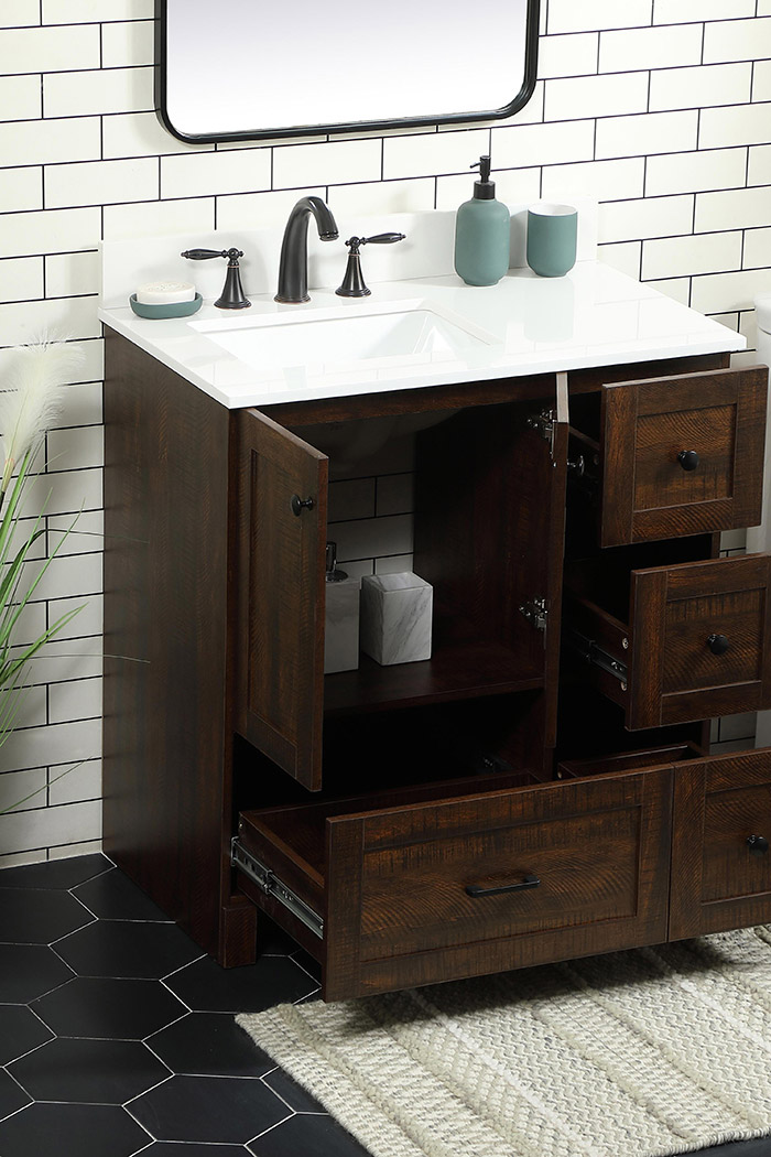 Elegant Bathroom Vanity - Espresso (VF2832EX-BS)