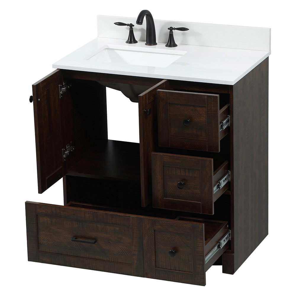 Elegant Bathroom Vanity - Espresso (VF2832EX-BS)