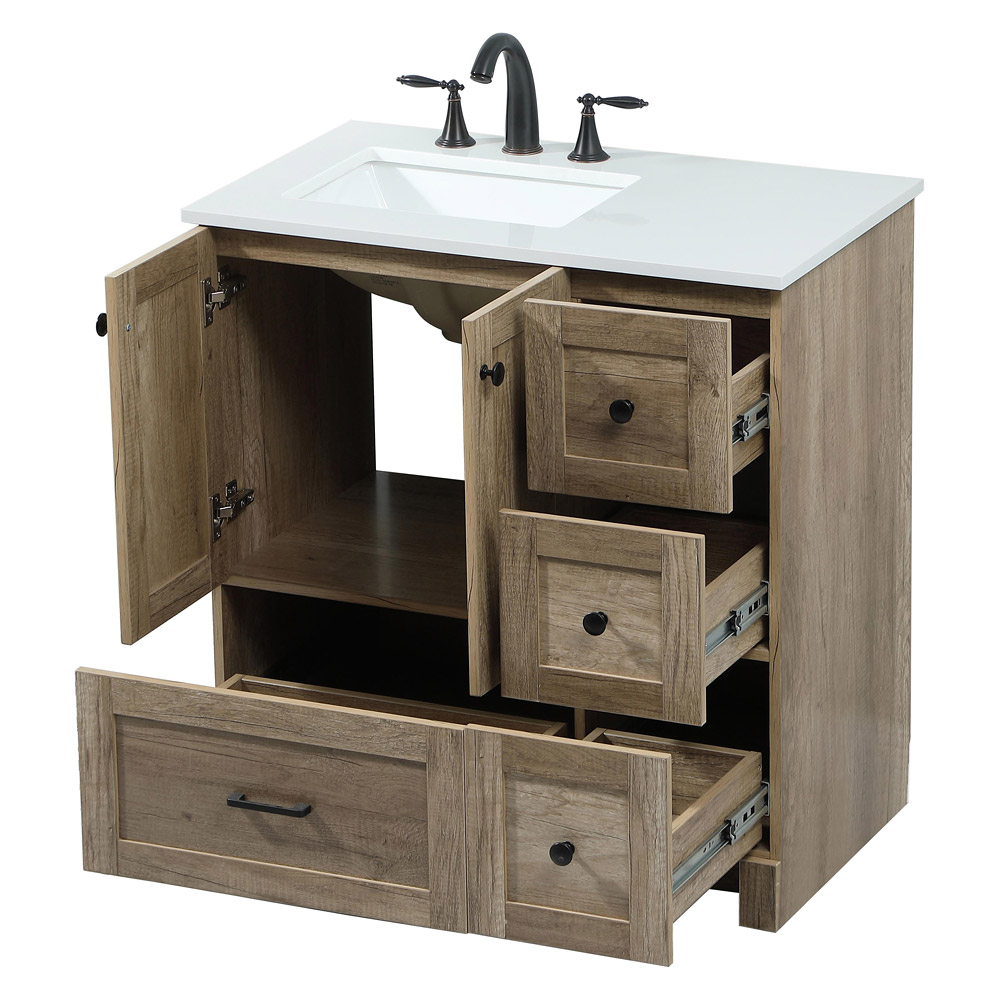 Elegant Bathroom Vanity - Natural Oak (VF2832NT)